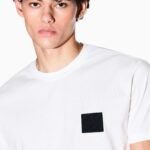 Armani Exchange Regular fit T-shirt with patch in white