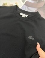 Lacoste Black Waffle Knit Tee - Image 5