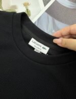 Lacoste Black Waffle Knit Tee - Image 3