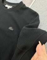 Lacoste Black Waffle Knit Tee - Image 2
